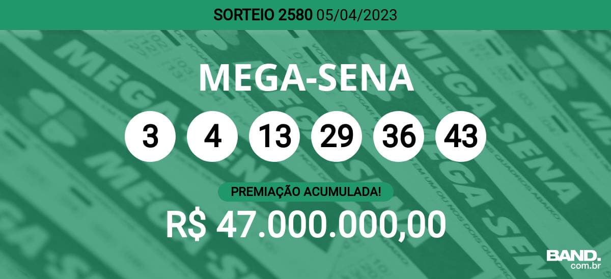 Aposta mínima da Mega-Sena, com seis dezenas, custa R$ 4,50 e pode ser feita na internet