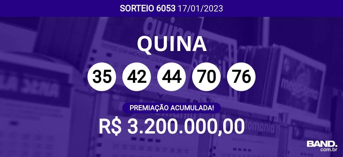 A aposta simples da Quina custa R$ 2
