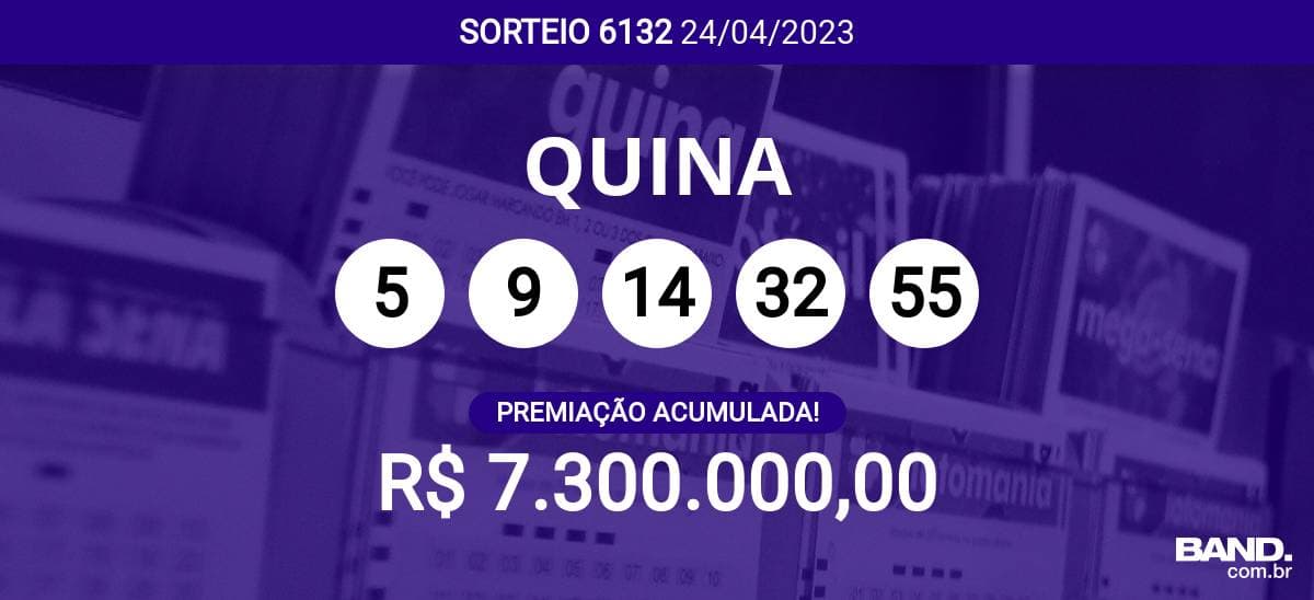 A aposta simples da Quina custa R$ 2