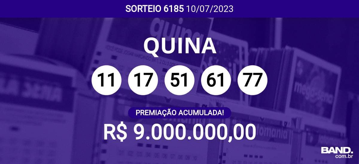 Aposta simples da Quina custa R$ 2,5