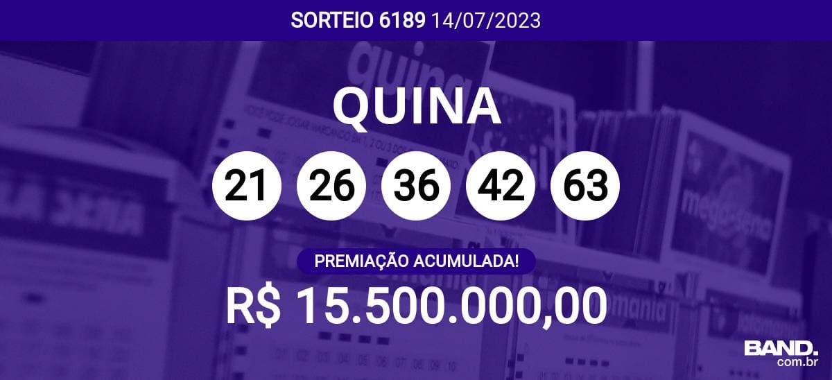 Aposta simples da Quina custa R$ 2,5