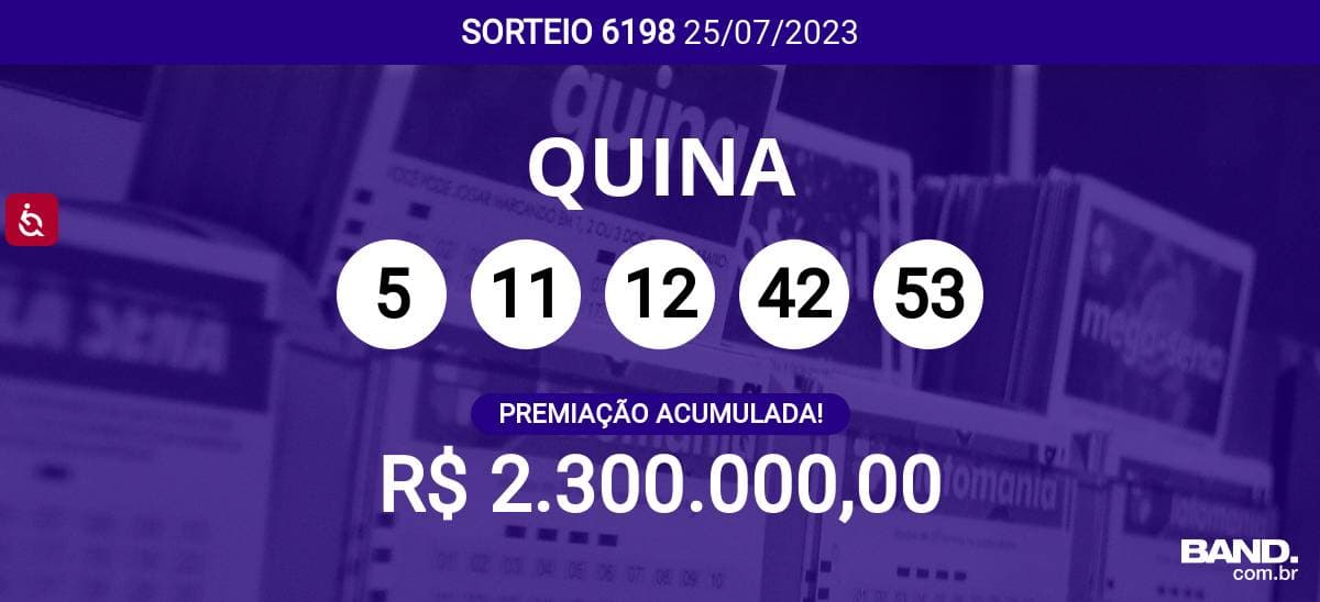 Aposta simples da Quina custa R$ 2,5