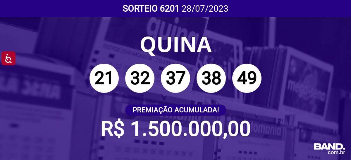 Aposta simples da Quina custa R$ 2,5