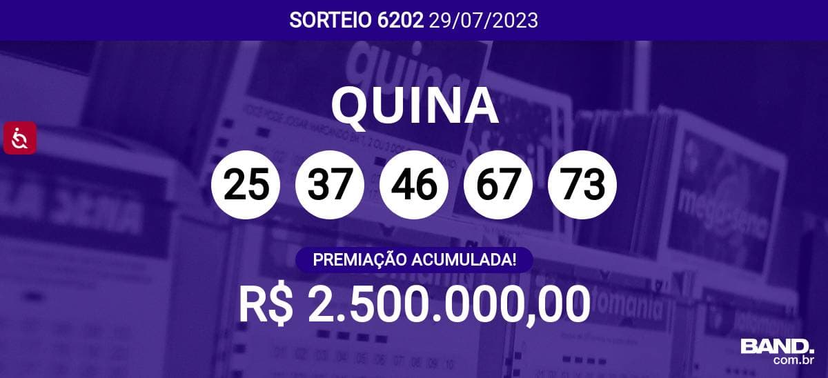 Aposta simples da Quina custa R$ 2,5