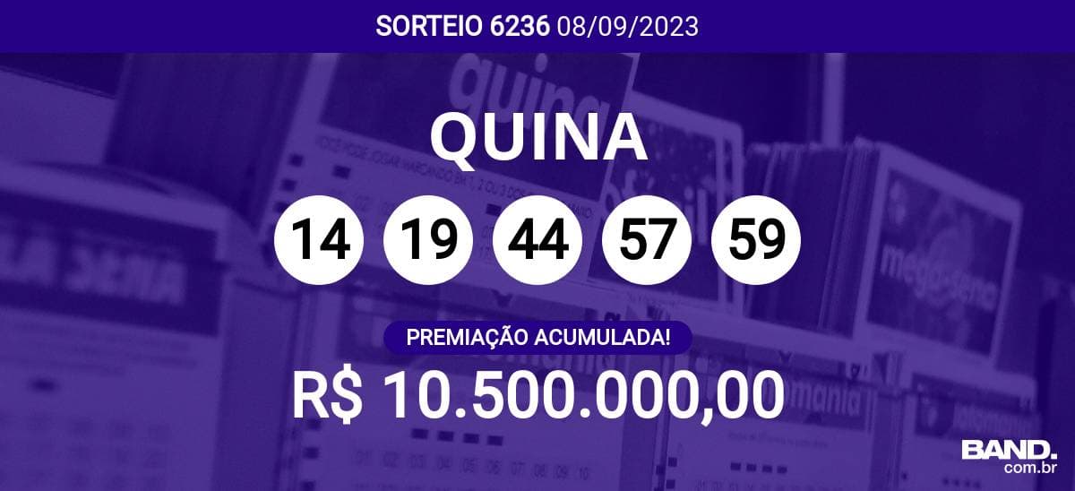 Aposta simples da Quina custa R$ 2,5