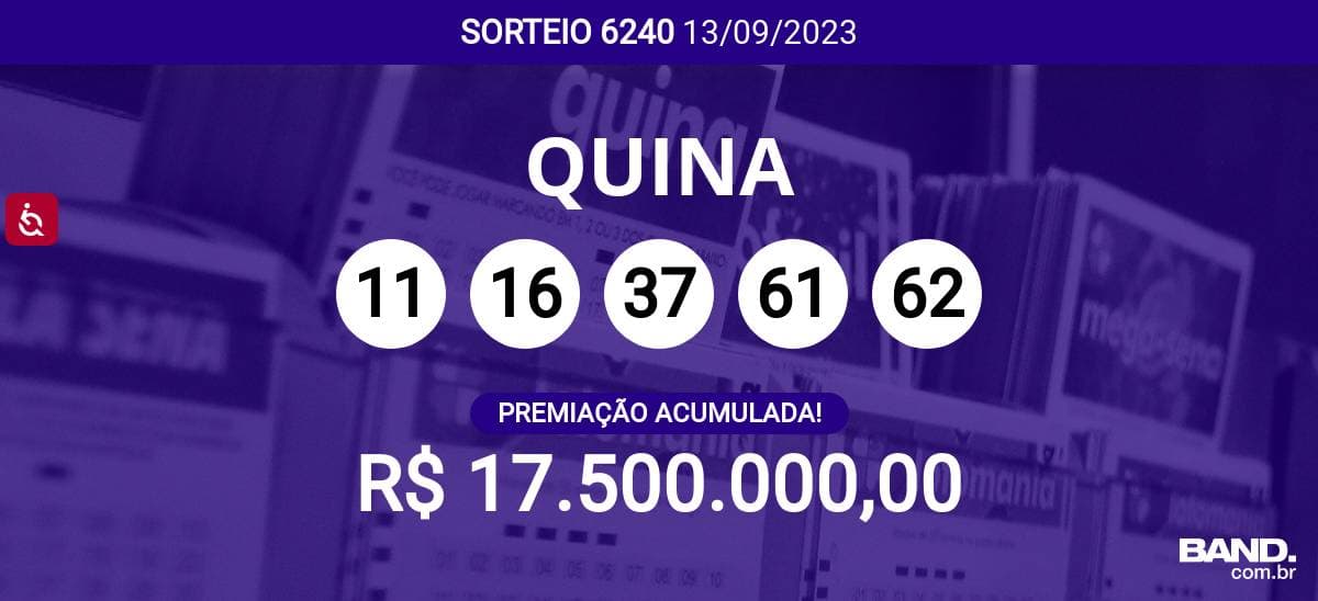 Aposta simples da Quina custa R$ 2,5