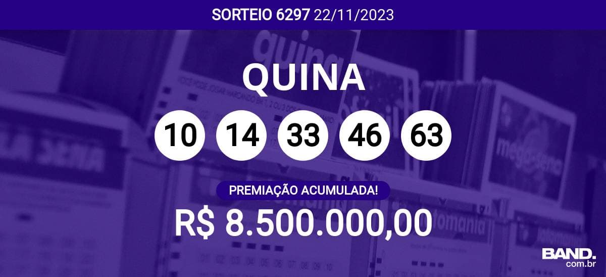 Aposta simples da Quina custa R$ 2,5