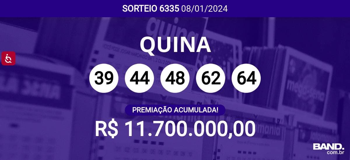 Aposta simples da Quina custa R$ 2,5