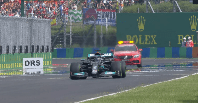 Hamilton solitário na relargada do GP da Hungria