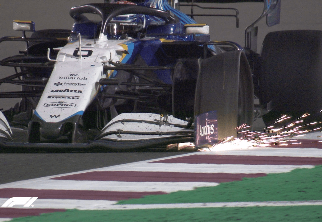 Pneu de Latifi arrebentado no GP do Catar