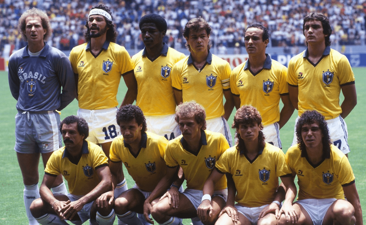 A Seleção Brasileira na estreia na Copa de 1986